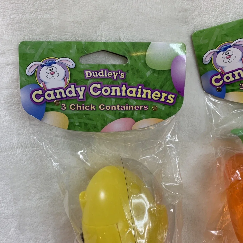 2006 Dudley's Easter Egg Hunt Vtg Candy Containers Holders Carrots Chicks‎ NEW - Picture 2 of 16